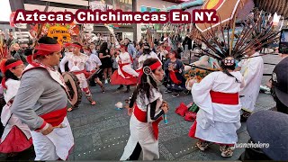 Los Aztecas Chichimecas en New York Time Square [upl. by Hildebrandt]