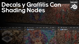 Crear Decals y GraffitisPegatinas en Blender 35  Tutorial Blender [upl. by Phelia]