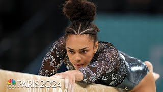 Hezly Rivera fights through beam in Olympic debut in Paris  Paris Olympics  NBC Sports [upl. by Nnayhs]