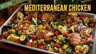 Sheet Pan Chicken Mediterranean Style  Quick amp Easy [upl. by Denni]