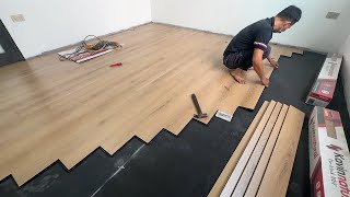 Laminate Flooring Installation Process for Bedroom  How to Install Laminate Flooring Step by Step [upl. by Salvay569]