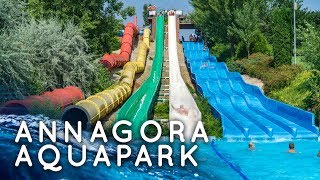 Awesome Waterpark in Hungary Annagora Aquapark Balatonfüred All Waterslides POV [upl. by Llennaj896]