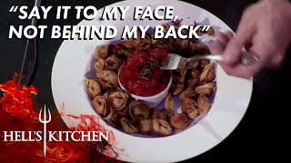 Chef Serves Gordon Packaged Tortellini amp Canned Tomatoes  Hells Kitchen [upl. by Cid]