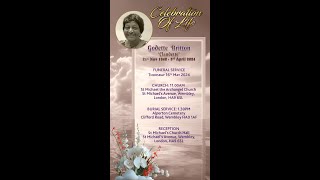 Celebrating the Life of Mrs Godette Britton [upl. by Dearman21]