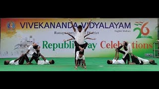 Yoga performance  Republic Day Celebrations  Vivekananda Vidyalayam EM [upl. by Cutter]