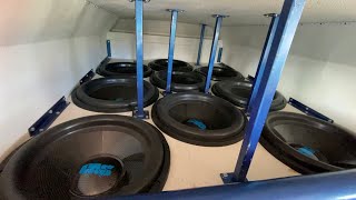 9 CAS 18 Inch Subwoofers On 9 DD Audio M4000s [upl. by Jezreel]