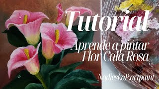 Aprende a Pintar Flor Cala RosaSuscribeteTutorial art paintig paint oi tutorials [upl. by Wilhelm]