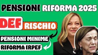 🔴 RIFORMA PENSIONI RISCHIO PENSIONI MINIME E INVALIDITÀ [upl. by Gobert]