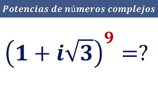 Número complejo en forma binomica polar elevado a una potencia Números complejos 1  i raiz 3 9 [upl. by Goldshlag]