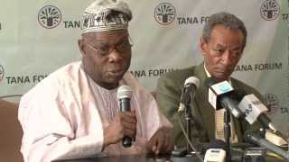 Olusegun Obasanjo and Andreas Eshete speak about impunity at the Tana Forum press conference [upl. by Nuajed]