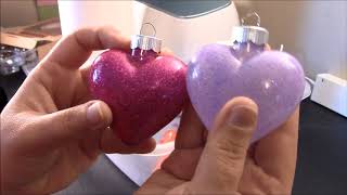 Glitter heart ornament with cricut polycrylic and starcraft magic tutorial video [upl. by Annoyed]