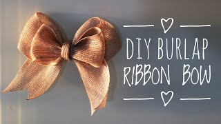 DIY BURLAP BOW  EASY BOW TUTORIAL [upl. by Pangaro203]