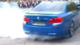 BMW M5 F10 Drift Powerslide with Smoke  V8 Exhaust Sound Action [upl. by Ocir]