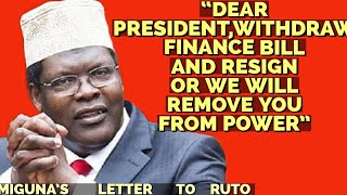 quotRESIGN OR WE WILL REMOVE YOU FROM POWERquotANGRY MIGUNA TELLS RUTO AMID FINANCEBILL2024 PROTESTS [upl. by Rolyab]