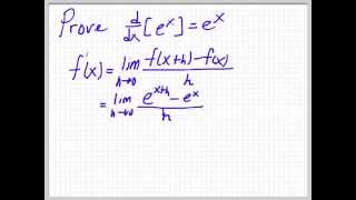 Proof of the Derivative of ex  Definition of Derivative [upl. by Duffy]