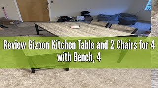 Review Gizoon Kitchen Table and 2 Chairs for 4 with Bench 4 Piece Dining Table Set for Small Space [upl. by Ettenay]