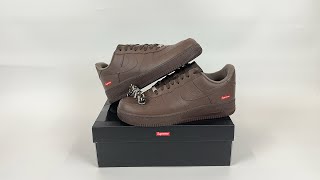 Nike Air Force 1 Low Supreme Baroque Brown CU9225200 [upl. by Zoeller555]