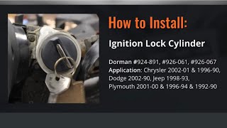 Chrysler Ignition Lock Cylinder Repair Video by Dorman Products [upl. by Nailimixam]