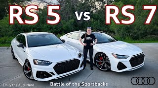 RS 5 vs RS 7 Head to Head battle of the RS Sportbacks [upl. by Ehtnax727]