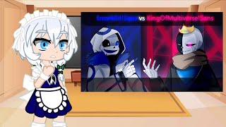 Touhou React to Error404Sans vs KingOfMultiverseSans Animation [upl. by Galligan]