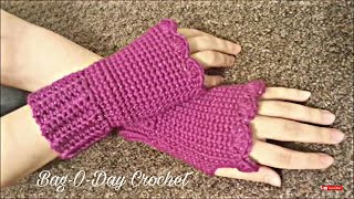 How to Crochet Fingerless Gloves [upl. by Petra]