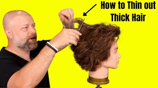 How to Thin Out Thick Hair  TheSalonGuy [upl. by Cressida]