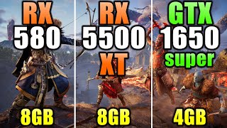 RX 580 vs RX 5500 XT vs GTX 1650 Super  Updated Benchmarks in 2023 [upl. by Ahsikat253]