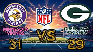 Packers vs Vikings  Thrilling Game Recap nflhighlights [upl. by Oiramat]