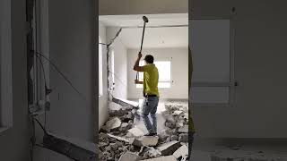 The process of removing cement partition wall [upl. by Hamlani]