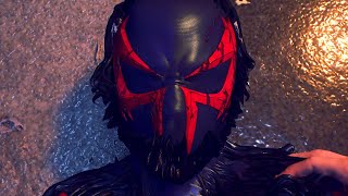 Marvels SpiderMan 2 Miguel OHara 2099 Black Suit Transformation Vs Hunters Gameplay PS5 4k60 [upl. by Eadwine]