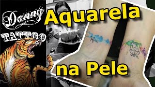 Tatuagem Gaiola e Pássaro  Danny Tattoo Brasilia Bird Cage Watercolor Tattoo Time Lapse [upl. by Ahsikahs]