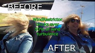 Corvette wind turbulence before and after Windrestrictor® GM Licensed Accessory [upl. by Airotal]