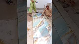 Amazing Design Tile Fitting Process Large format tile installation shorts shortvideo youtubeshort [upl. by Eninaj698]