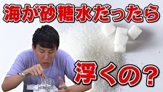 【実験】海が砂糖水だったら物は浮くのか？？ [upl. by Philipines679]