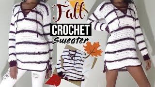 Crochet laceup pullover sweater [upl. by Olathe]