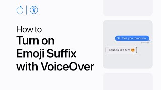 How to turn on Emoji Suffix with VoiceOver on iPhone iPad and iPod touch  Apple Support [upl. by Desdemona]