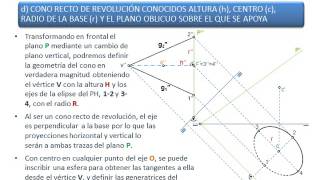 Cono Apoyado sobre un plano dados su altura centro y radio de la base [upl. by Perrie]