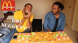 100 CHICKEN NUGGETS IN 10 MINUTES CHALLENGE HE PASSED OUT [upl. by Nnail548]