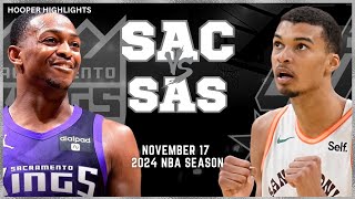 Sacramento Kings vs San Antonio Spurs Full Game Highlights  Nov 17  2024 NBA Season [upl. by Ardine]