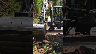 GRUBBING JUNIPERS WITH E50 excavator bobcat heavyequipment forestry logging miniexcavator [upl. by Moclam767]