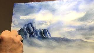 Watercolor Landscape Painting on Hot Press Paper [upl. by Dyraj]