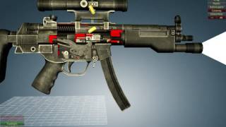 HOW AN MP5 AUTOMATIC SUB MACHINE GUN3 ROUND BURST WORKS IN DETAIL [upl. by Orlov]