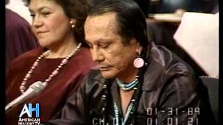 1989  American Indian Activist Russell Means testifies at Senate Hearing [upl. by Sivrahc]