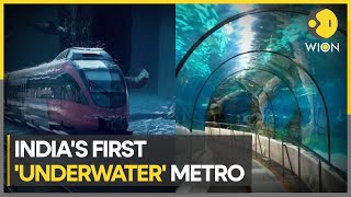 India Kolkata Metro creates history completes underwater test run under Hooghly river  WION [upl. by Ehcropal]