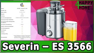 Severin – ES 3566  Zentrifugalentsafter Produktvorstellung [upl. by Nela]