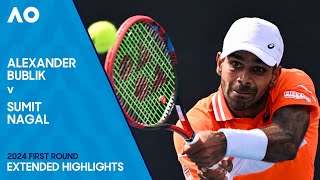 Alexander Bublik v Sumit Nagal Extended Highlights  Australian Open 2024 First Round [upl. by Edwina]