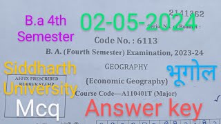 ba 4th semester Geography paper solved 2024 ll बीए चतुर्थ सेमेस्टर भूगोल प्रश्न पत्र हल 2024 ❣️ [upl. by Belamy296]