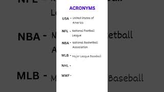 Acronyms english abbreviation vocabulary [upl. by Styles]