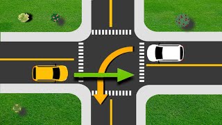 Which Car Should Pass The Intersection First  Right of Way Rule  Driving tips [upl. by Walt]