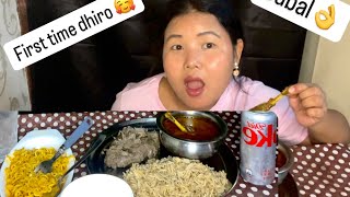 Kodo ko Dhiro first time 👌 2x noodles🥵  chikan  spicynoodles mukbang dhiro viralvideo [upl. by Irreg]